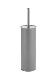Toilet Brush And Metal Holder With Lid (Gray)