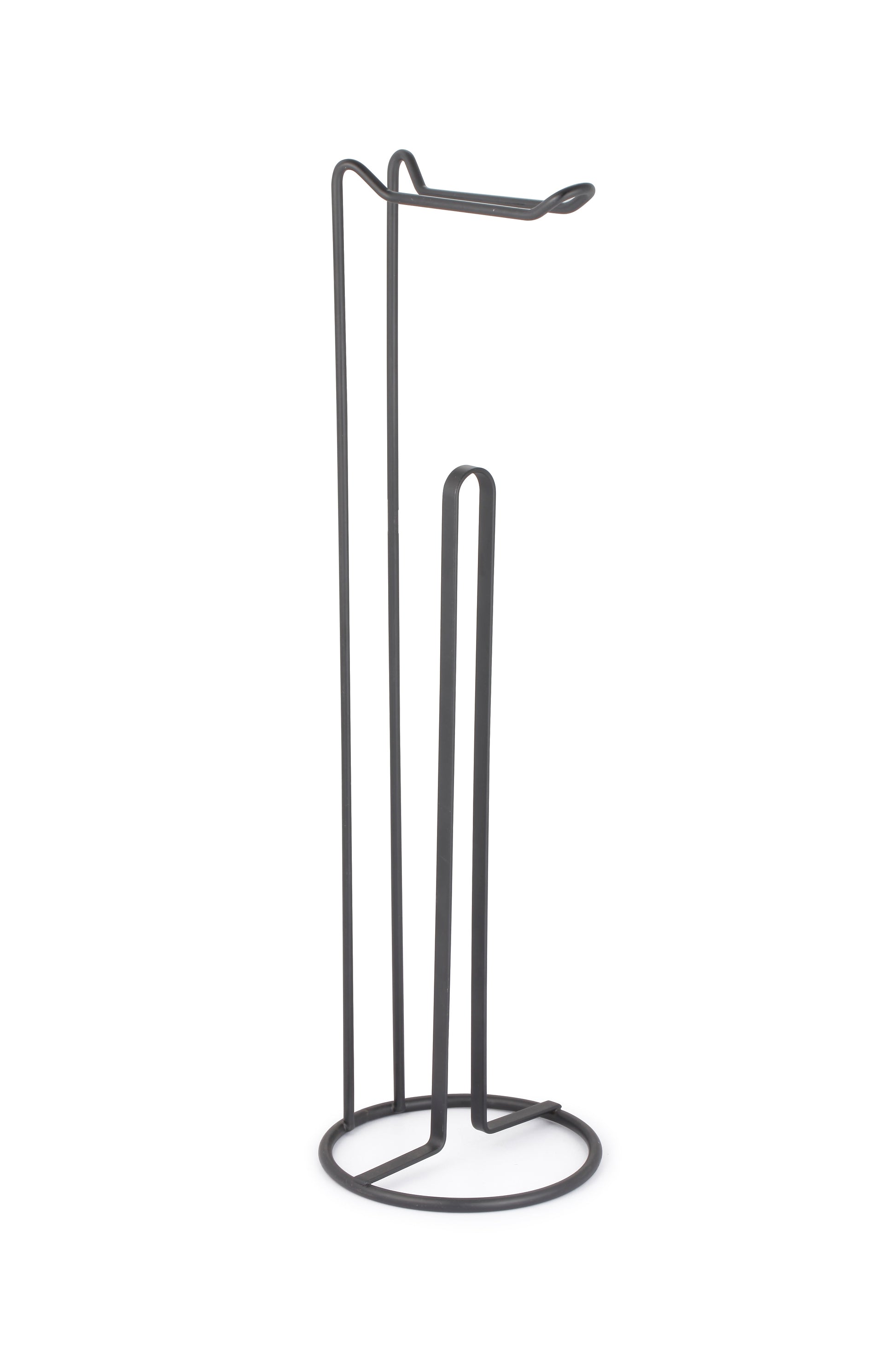 Round Toilet Paper Holder Stand (4 Rolls) (Black)