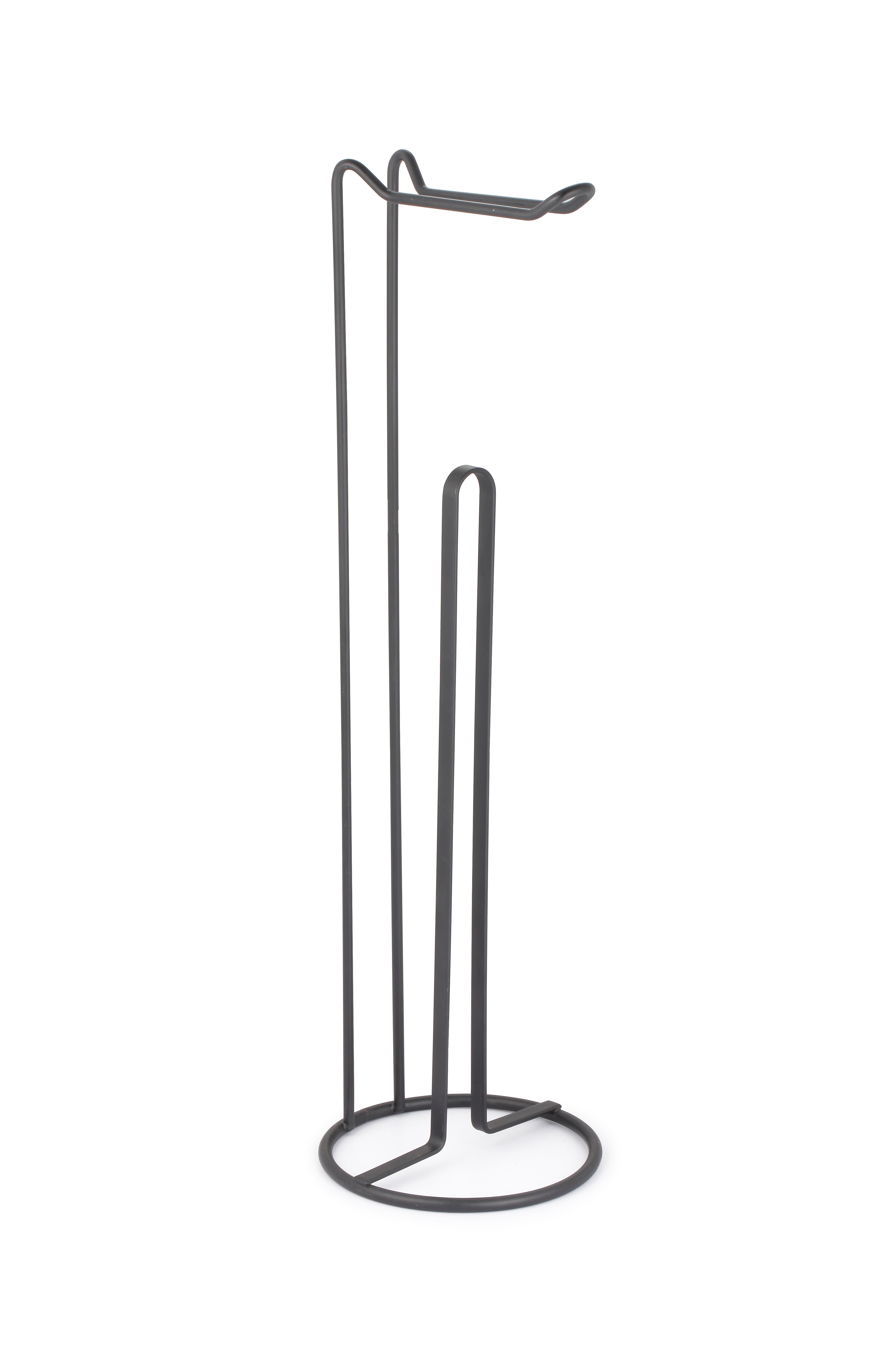 Round Toilet Paper Holder Stand (4 Rolls) (Black)