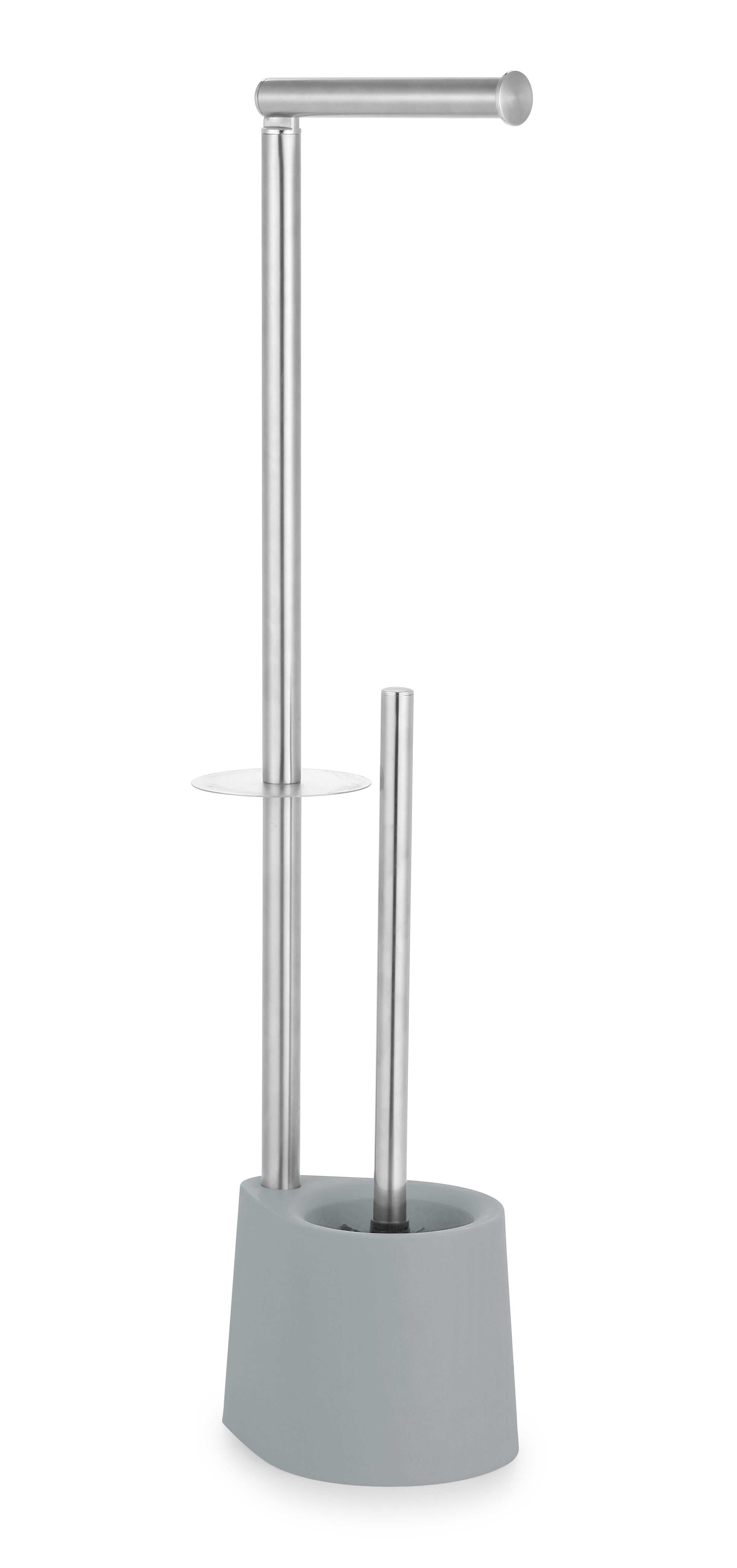 Stainless Steel Toilet Paper and Brush Holder Gray Bathroom Organizer
