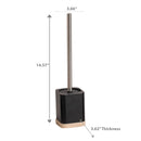 Polyresin Toilet Brush Holder With Rubber Wood Base
