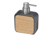 Polyresin Soap Dispenser with Rubber Wood – Bathroom Liquid Soap Pump