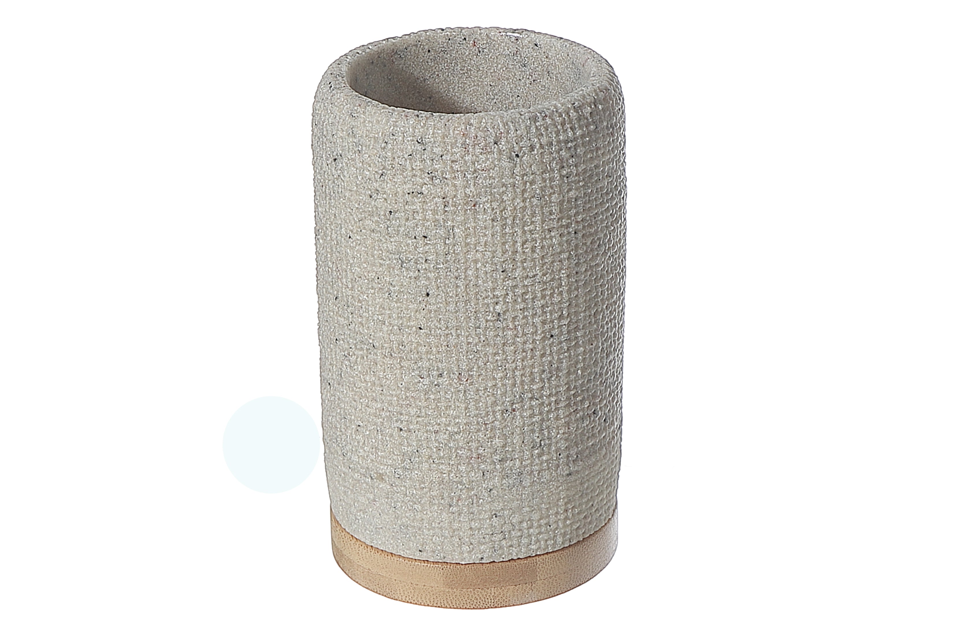 Polyresin Tumbler With Bamboo Base, Polyresin Tumbler With Bamboo Base, Stylish Bathroom Cup