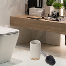 Polyresin Toilet Brush Holder With Bamboo Base.