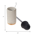 Polyresin Toilet Brush Holder With Bamboo Base.