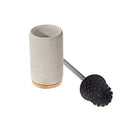 Polyresin Toilet Brush Holder With Bamboo Base.