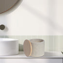 Polyresin Cotton Swab Holder With Bamboo Cover