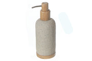 Polyresin Soap Dispenser With Bamboo Pump, Polyresin Soap Dispenser With Bamboo Pump, Natural Style Bath Decor