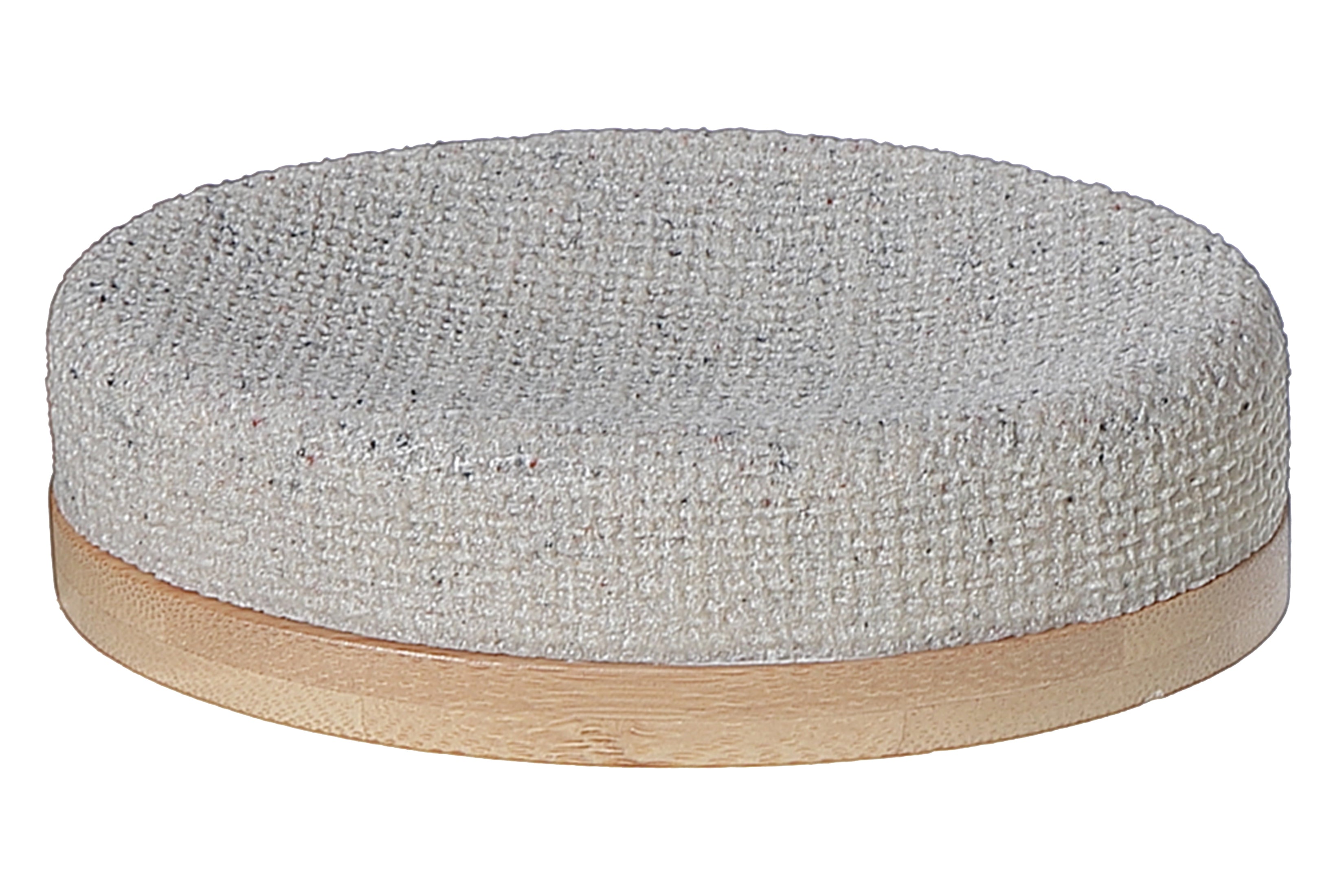 Polyresin Soap Dish With Bamboo Base, Soap Dish With Bamboo Base, Modern Bathroom Accessory