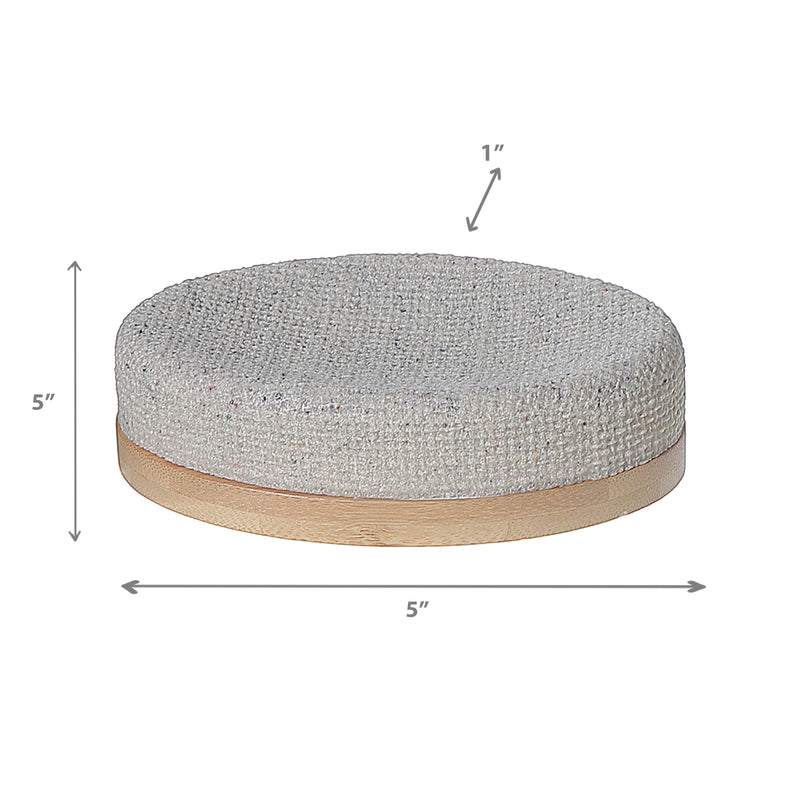 Polyresin Soap Dish With Bamboo Base