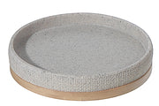 Polyresin Tray With Bamboo Base, Polyresin Bathroom Tray With Bamboo Base, Vanity Organizer