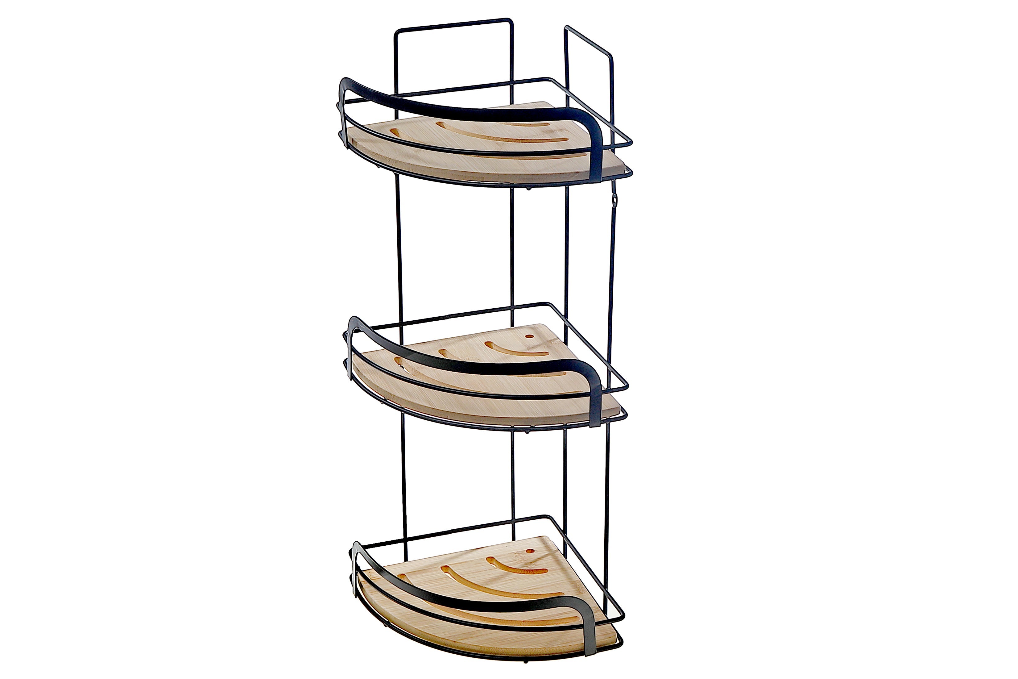 3-Tier Bamboo Corner Rack – Kitchen & Bathroom Storage Organizer, Space-Saving Rack