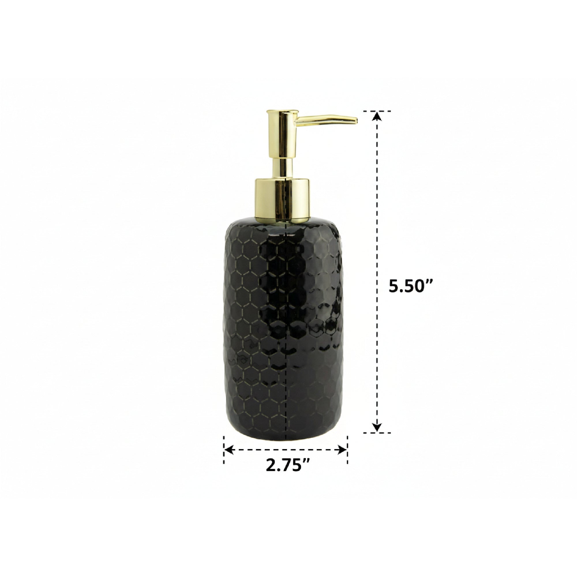 Black Honeycomb Pattern Stoneware Soap Dispenser - Set of 2