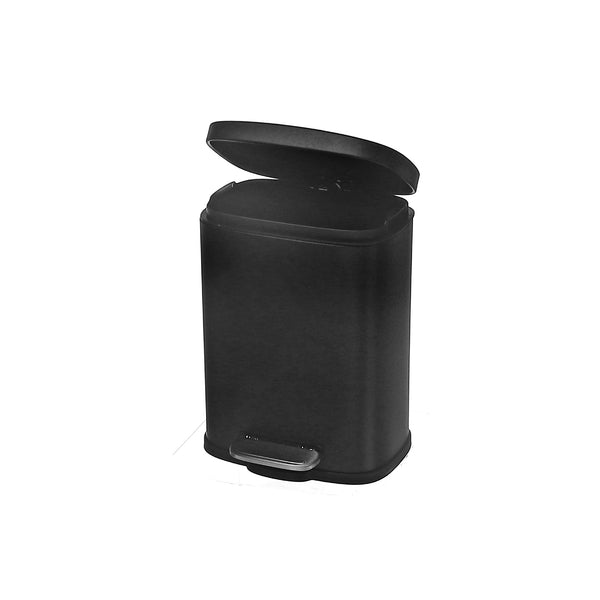 3L Metal Rectangular Dust Bin Black