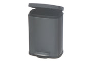 3L Dark Grey Metal Rectangular Dust Bin – Kitchen & Bathroom Trash Can