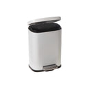 3L Metal Rectangular Dust Bin White