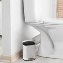 3L Metal Rectangular Dust Bin White