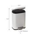 3L Metal Rectangular Dust Bin White
