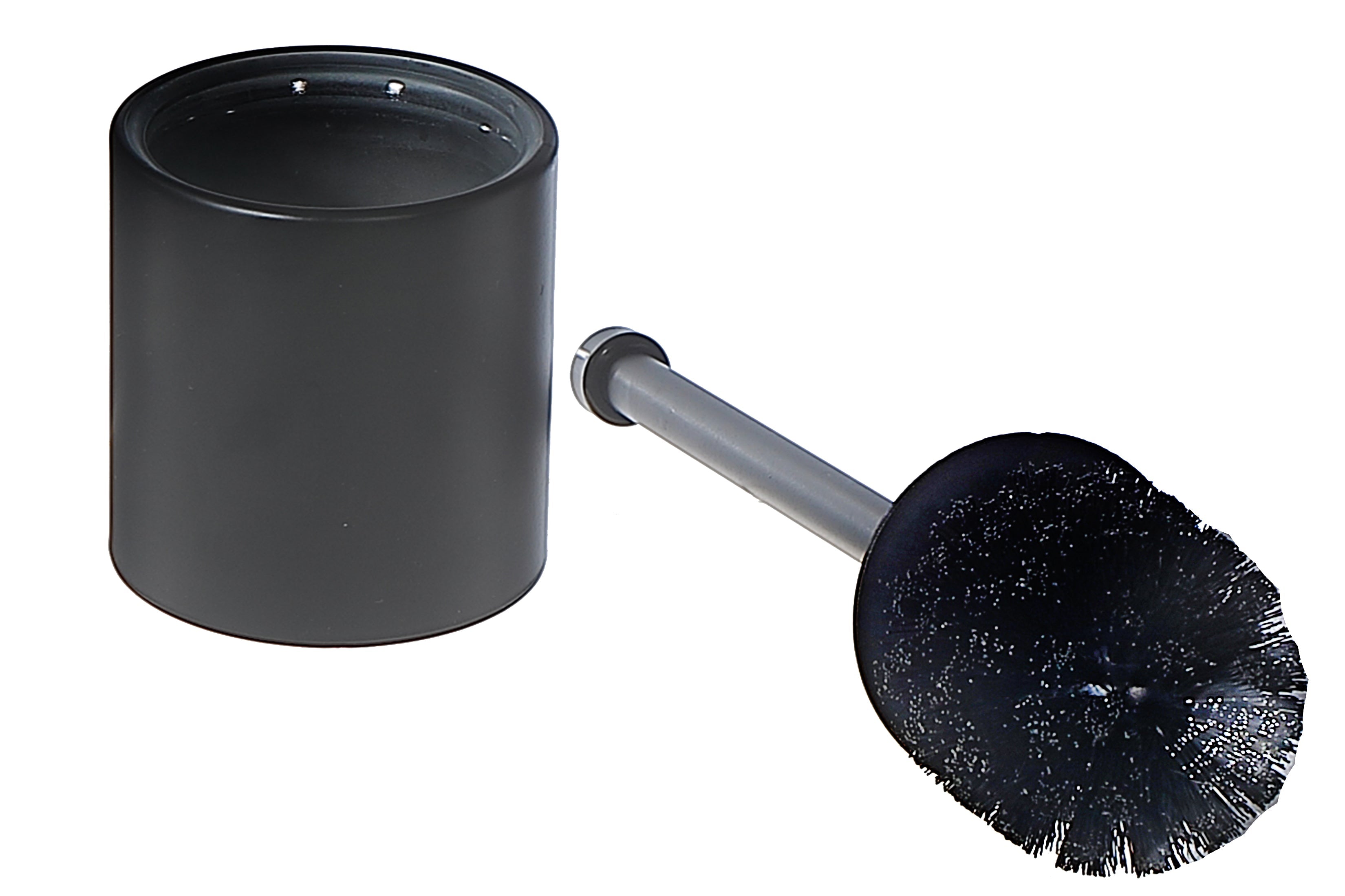 Black Stainless Steel Toilet Brush Holder – Bathroom Cleaning Accessory