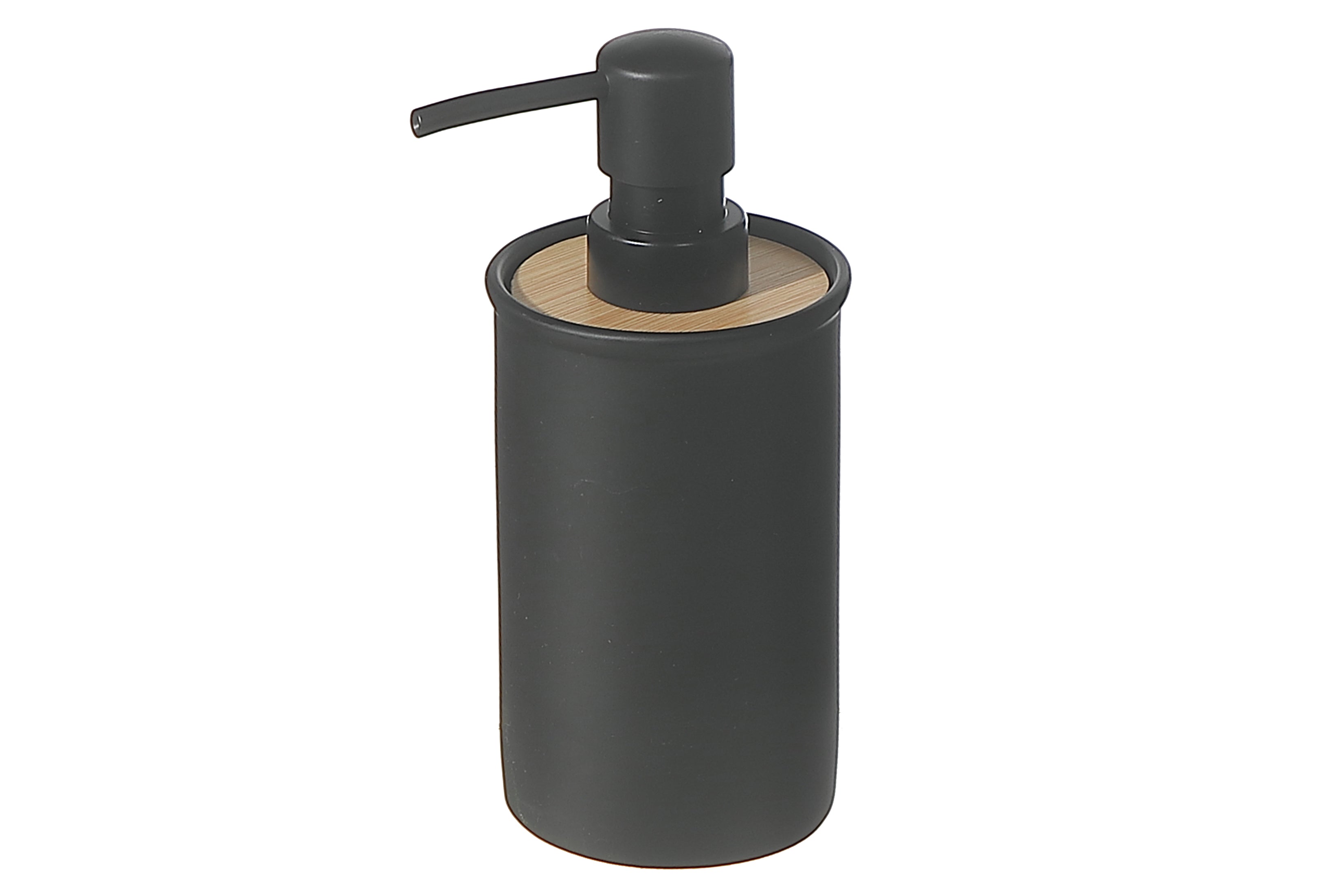 Polyresin Soap Dispenser With Bamboo, Polyresin Soap Dispenser With Bamboo Pump, Eco Inspired Bath Accessory