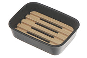 Polyresin Soap Dish With Bamboo, Polyresin Soap Dish With Bamboo Insert, Natural Style Bathroom Decor