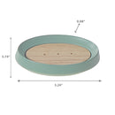 Polyresin Soap Dish With Wood Green