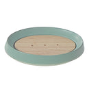 Polyresin Soap Dish With Wood Green