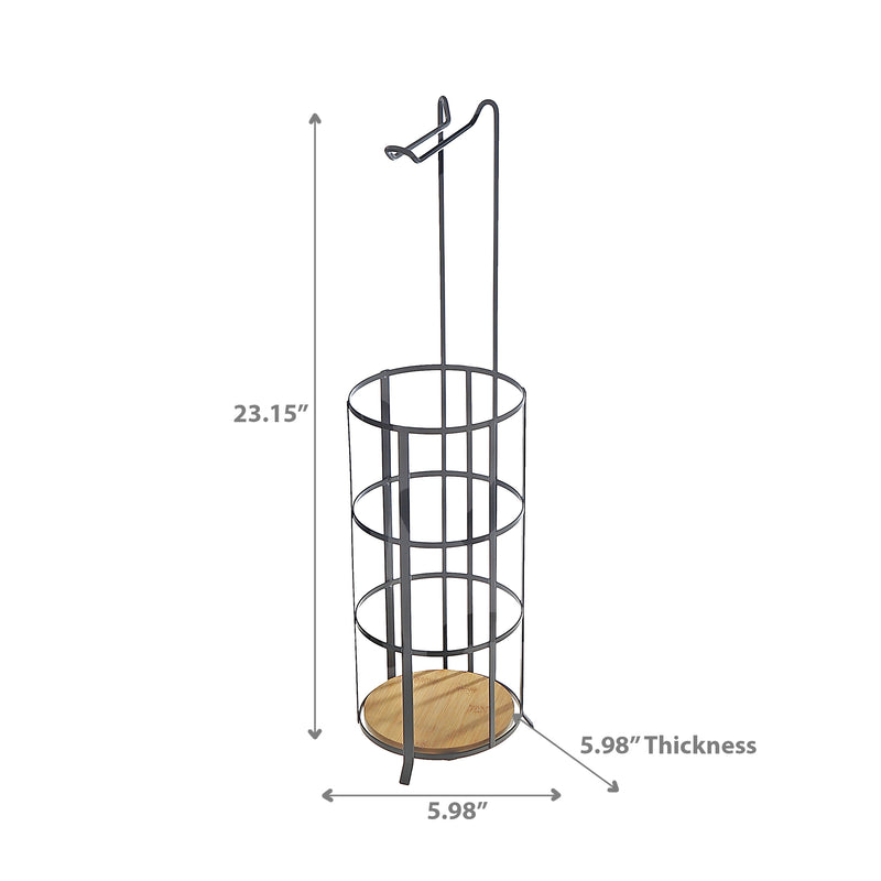 4 Roll Paper Holder With Bamboo Bottom