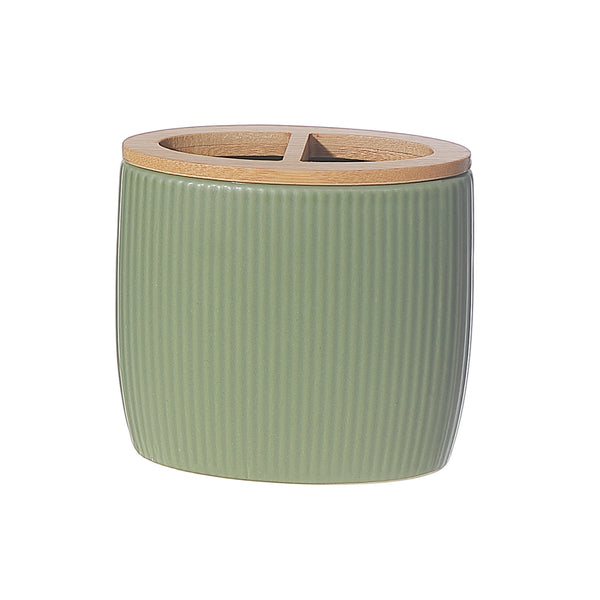 Toothbrush Holder With Bamboo Green
