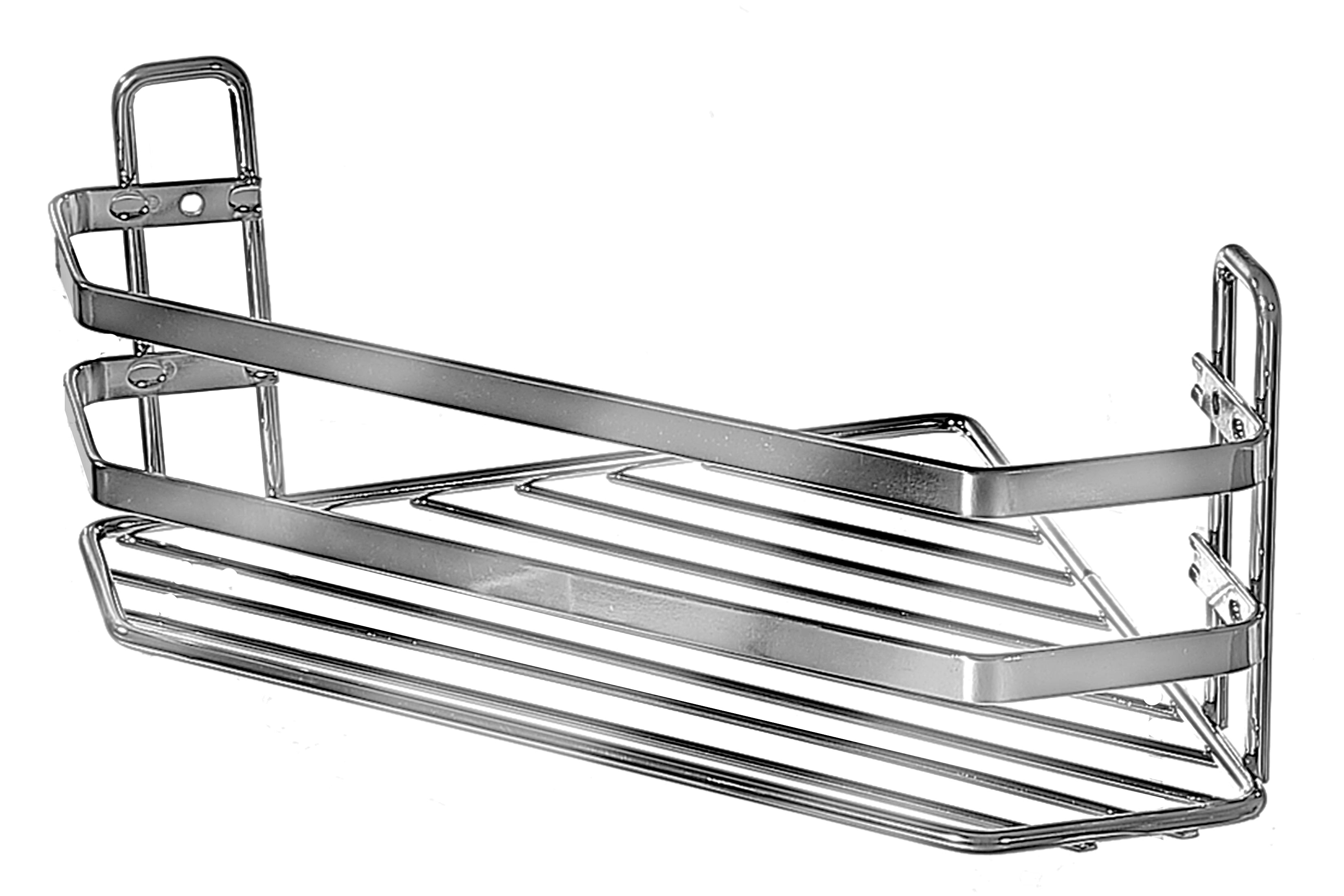 Chrome Corner 1-Shelf Caddy – Bathroom Storage Organizer, Space-Saving