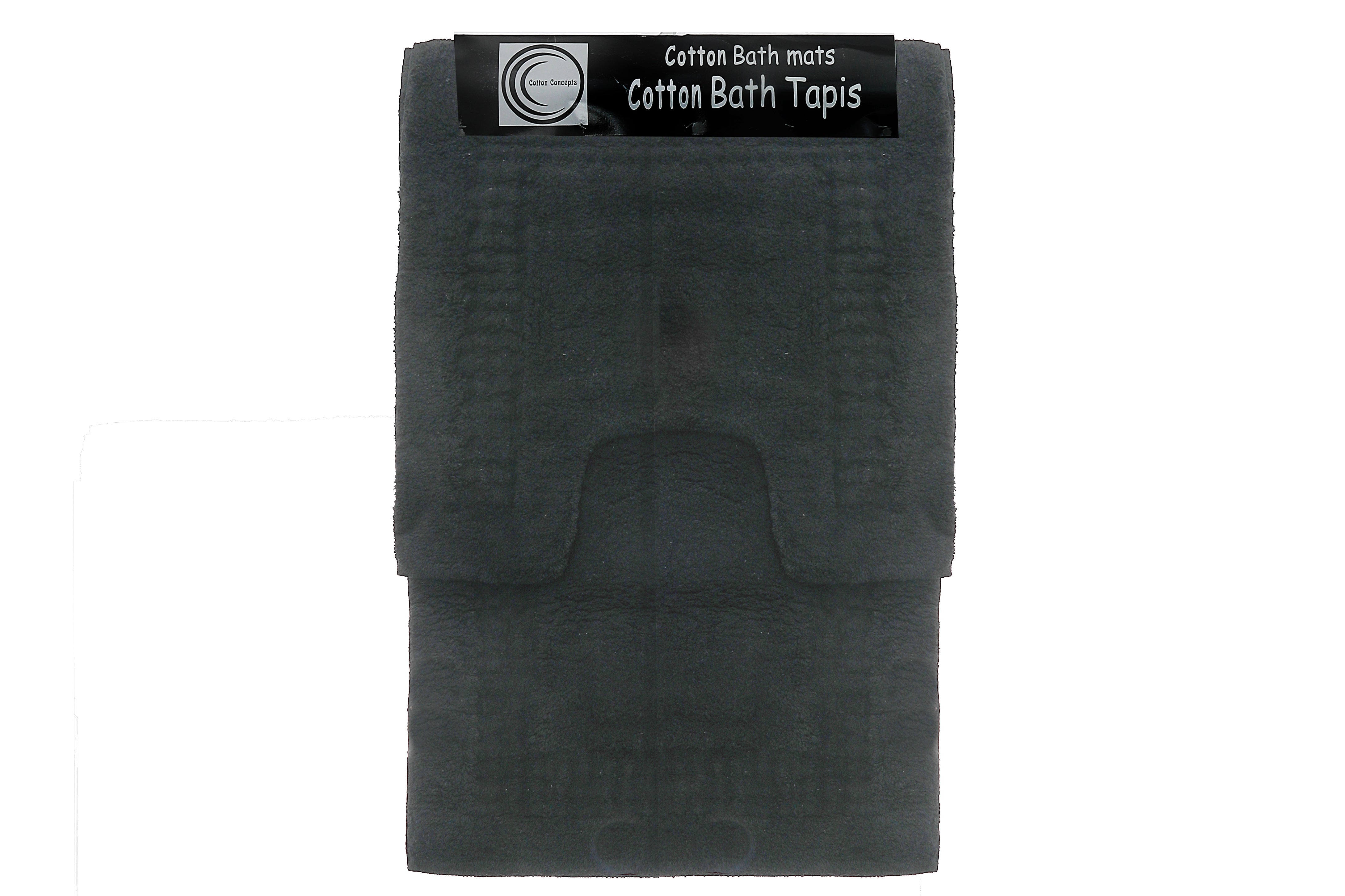 2Pc Cotton Bath Mat Set Black, Black Cotton Bath Mat Set Of 2, Soft Absorbent Bathroom Rugs