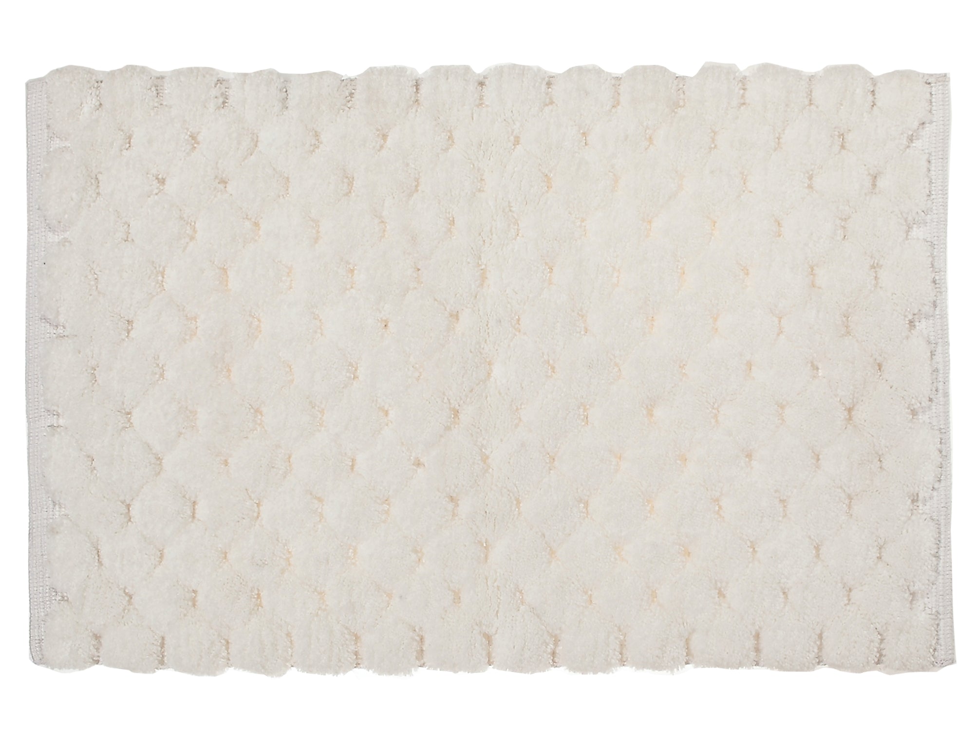 Handwoven Pompom Bath Mat – White, 20x32 Inch, Soft & Decorative