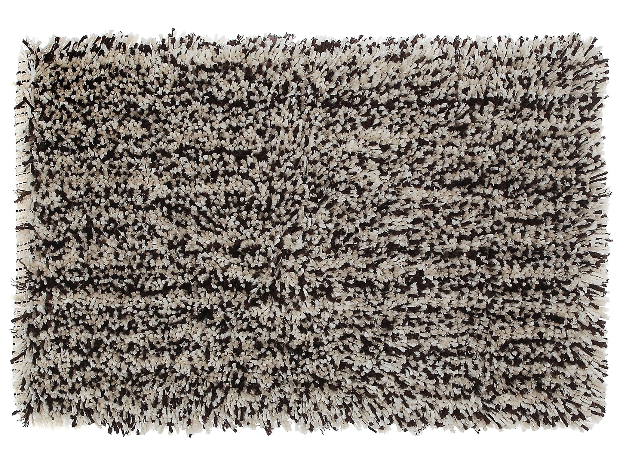 Microfibre Shaggy Bath Mat (Brown/Beige) (20 X 32)