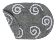 Reversible Cotton Swirly Oval Bath Mat (16 X 24) (Gray) - Set of 2