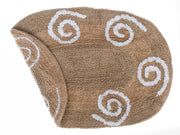 Reversible Cotton Swirly Oval Bath Mat (16 X 24) (Taupe) - Set of 2