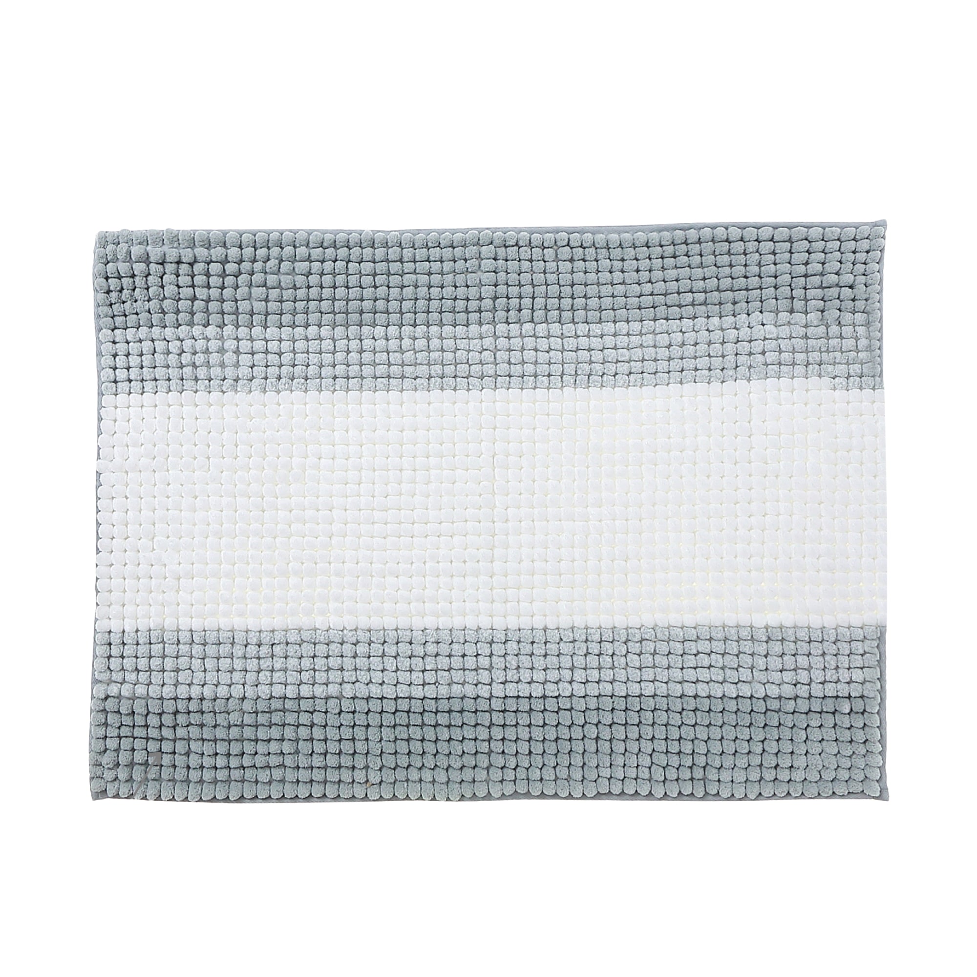 Stripe Chenille Bath Mat 20 X 28 Inch, Bathroom Rug, Soft Absorbent Floor Mat