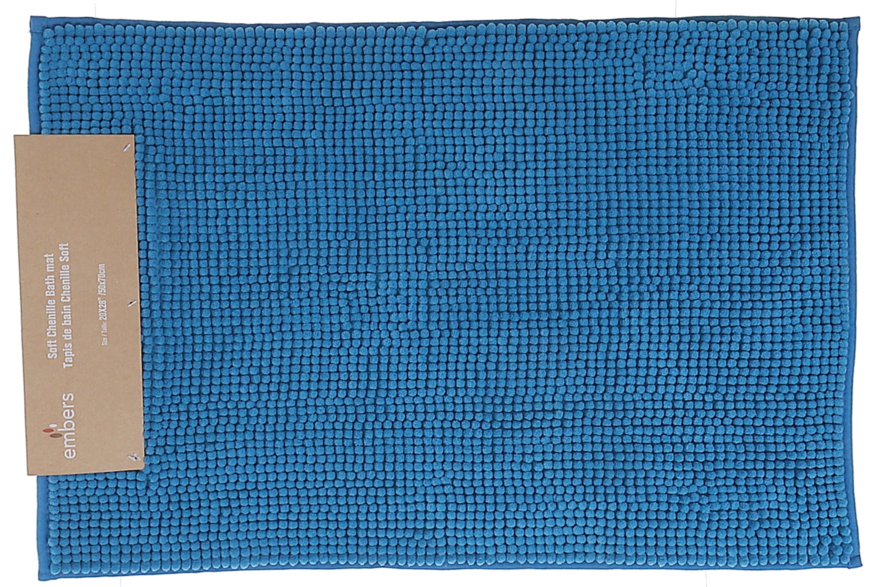 Solid Color Chenille Bath Mat 20 X 28 Inch, Bathroom Rug, Soft Absorbent Floor Mat