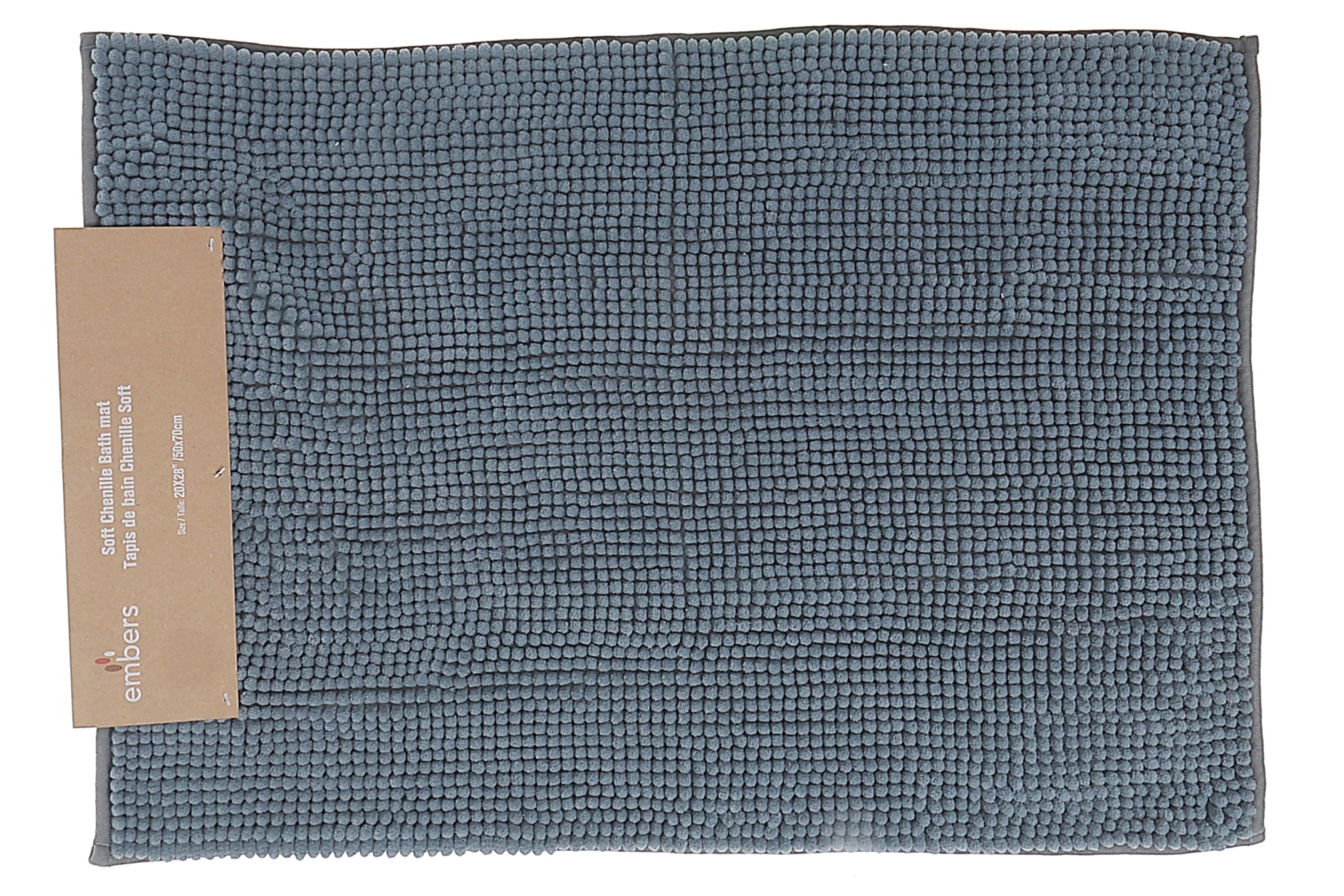 Solid Color Chenille Bath Mat 20 X 28 Inch, Bathroom Rug, Soft Absorbent Floor Mat