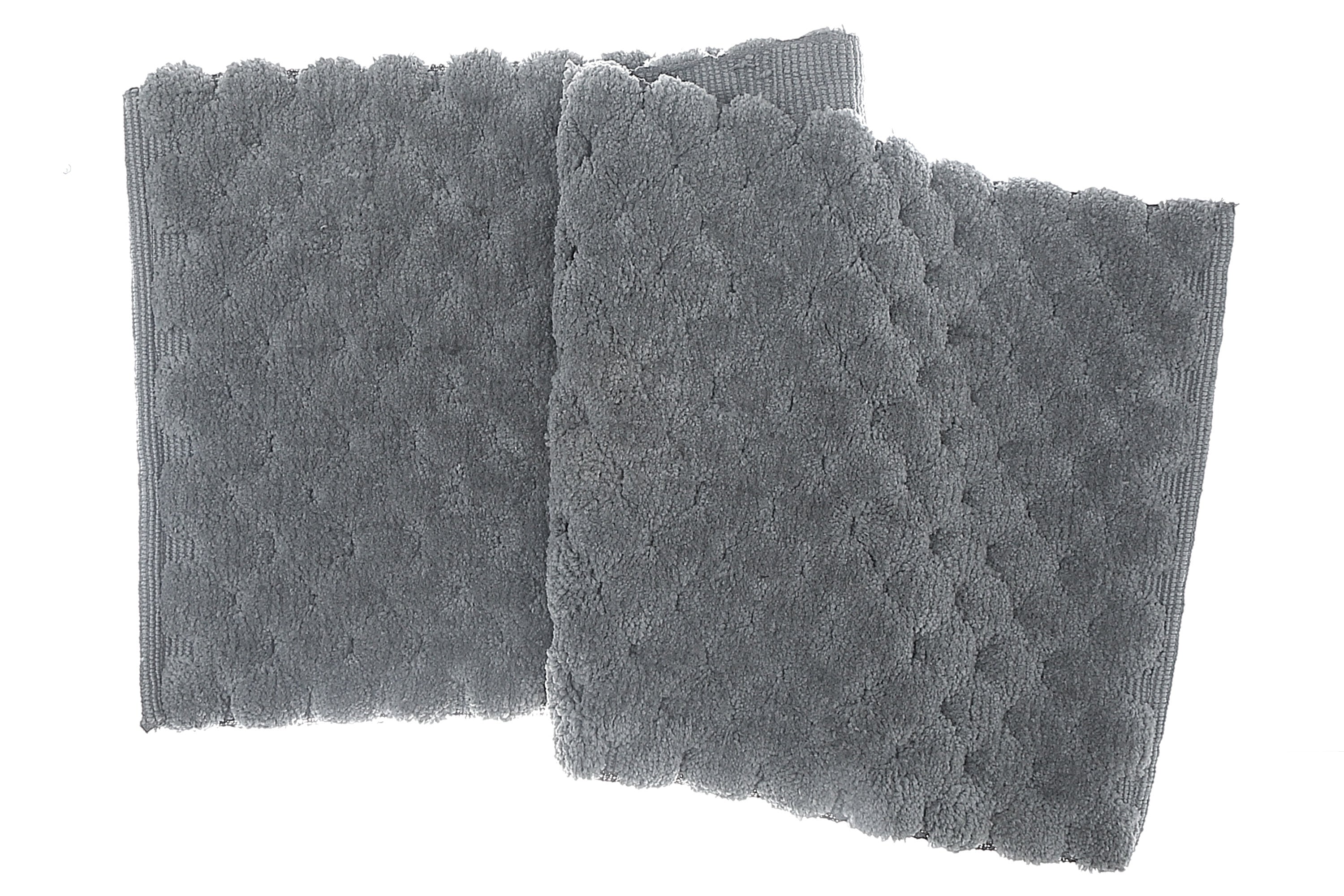 Grey Handwoven Pompom Bath Mat 20"x58" – Soft Bathroom Rug, Home Decor