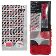 14-Piece PEVA Shower Curtain Set – Chainlink Design, Includes 12 Hooks & Bath Mat
