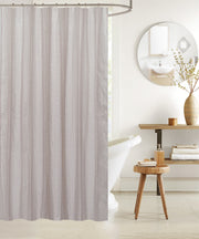 Embossed Shower Curtain With C Hooks Taupe, Bathroom Decor, Waterproof PEVA Curtain