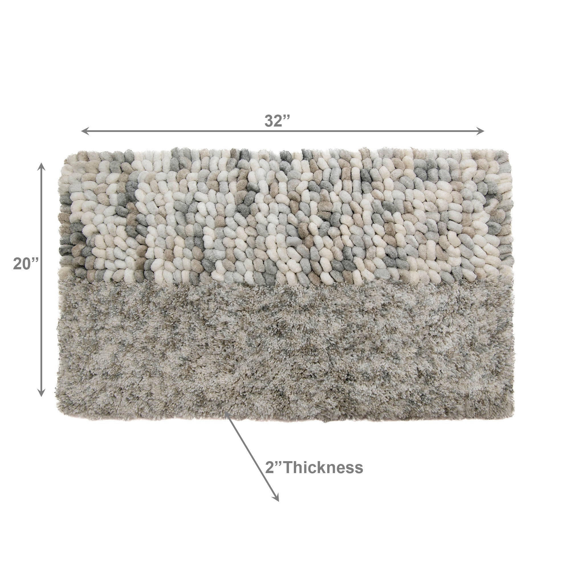 Tonal Beige Poly-Cotton Handwoven Bath Mat
