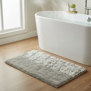 Tonal Beige Poly-Cotton Handwoven Bath Mat