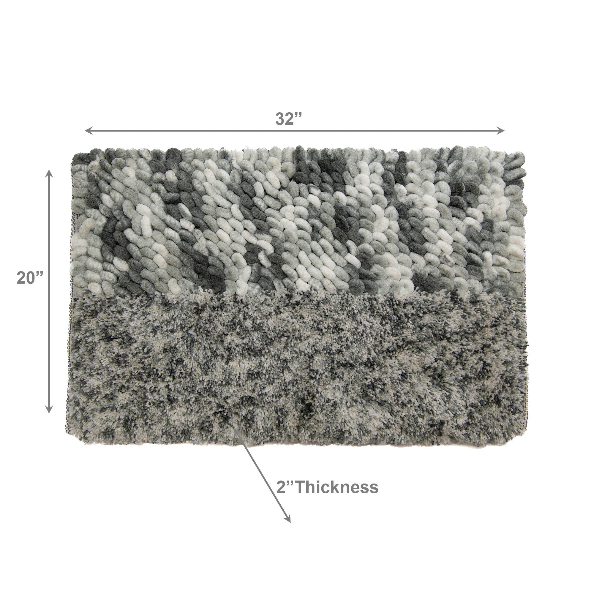 Tonal Grey Poly-Cotton Handwoven Bath Mat