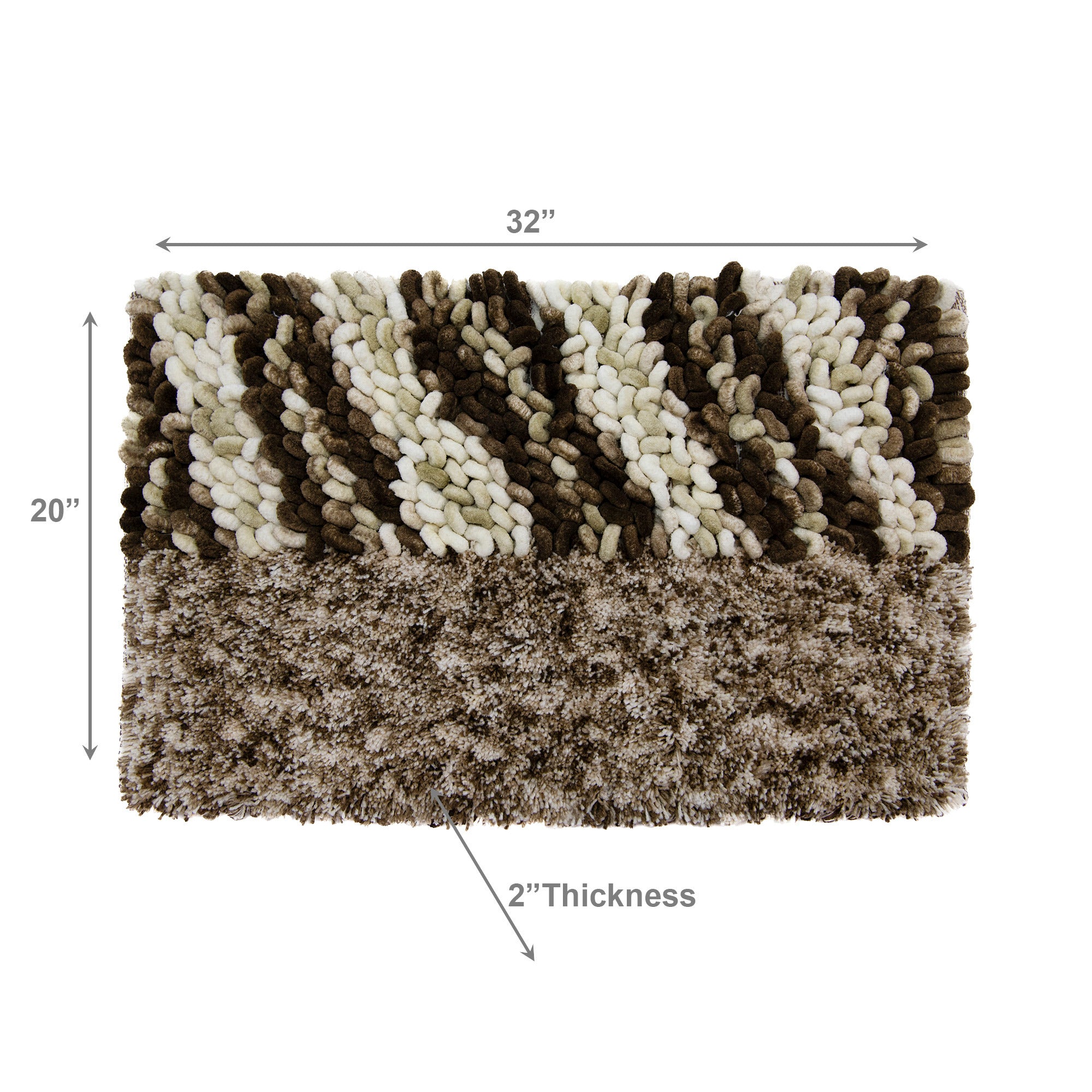 Tonal Tan Poly-Cotton Handwoven Bath Mat