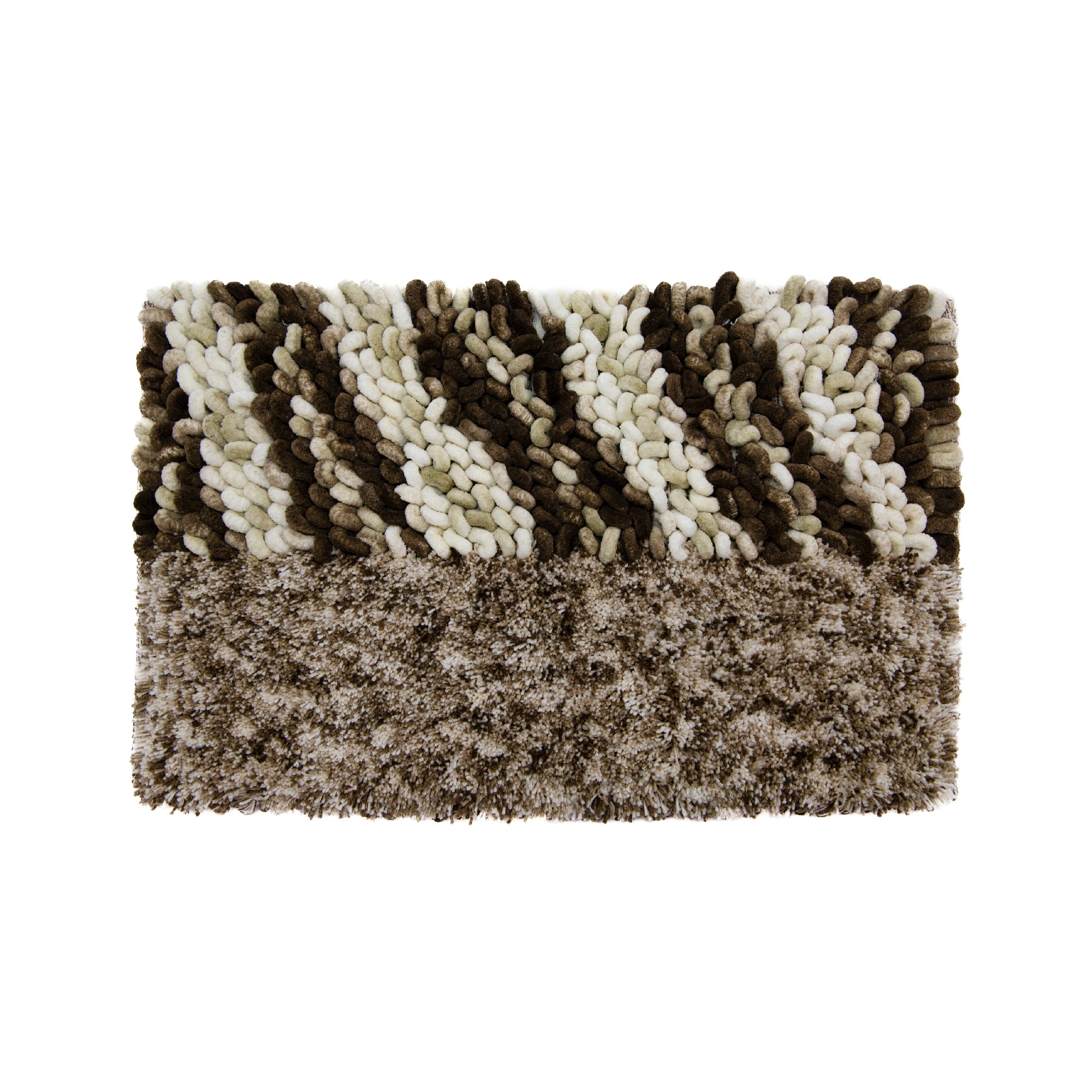 Tonal Tan Poly-Cotton Handwoven Bath Mat