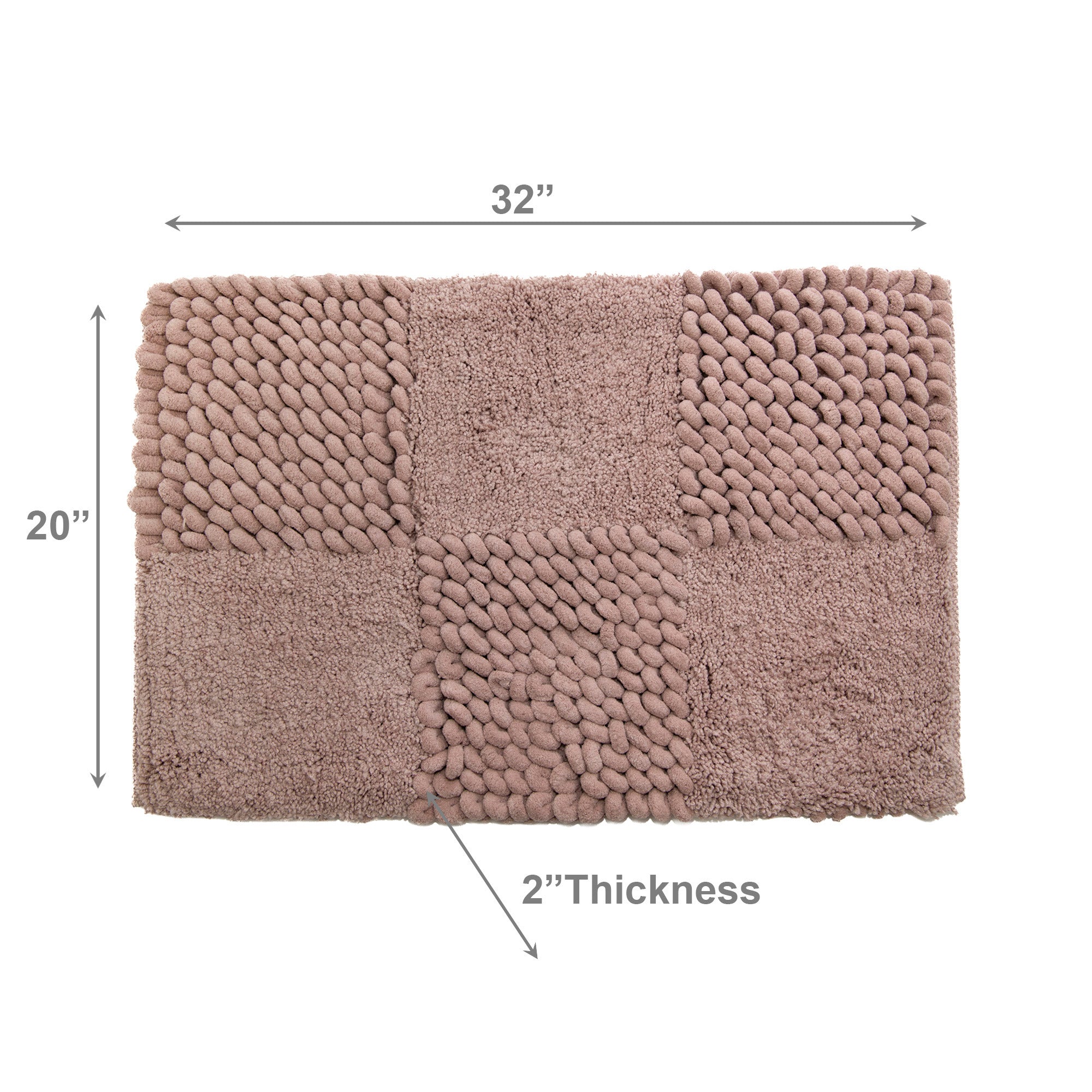 Checkered Blush Poly-Cotton Handwoven Bath Mat