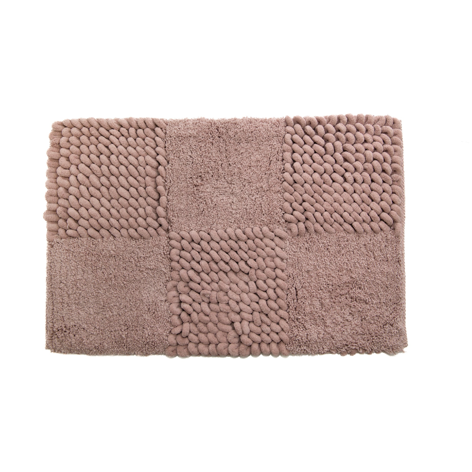 Checkered Blush Poly-Cotton Handwoven Bath Mat