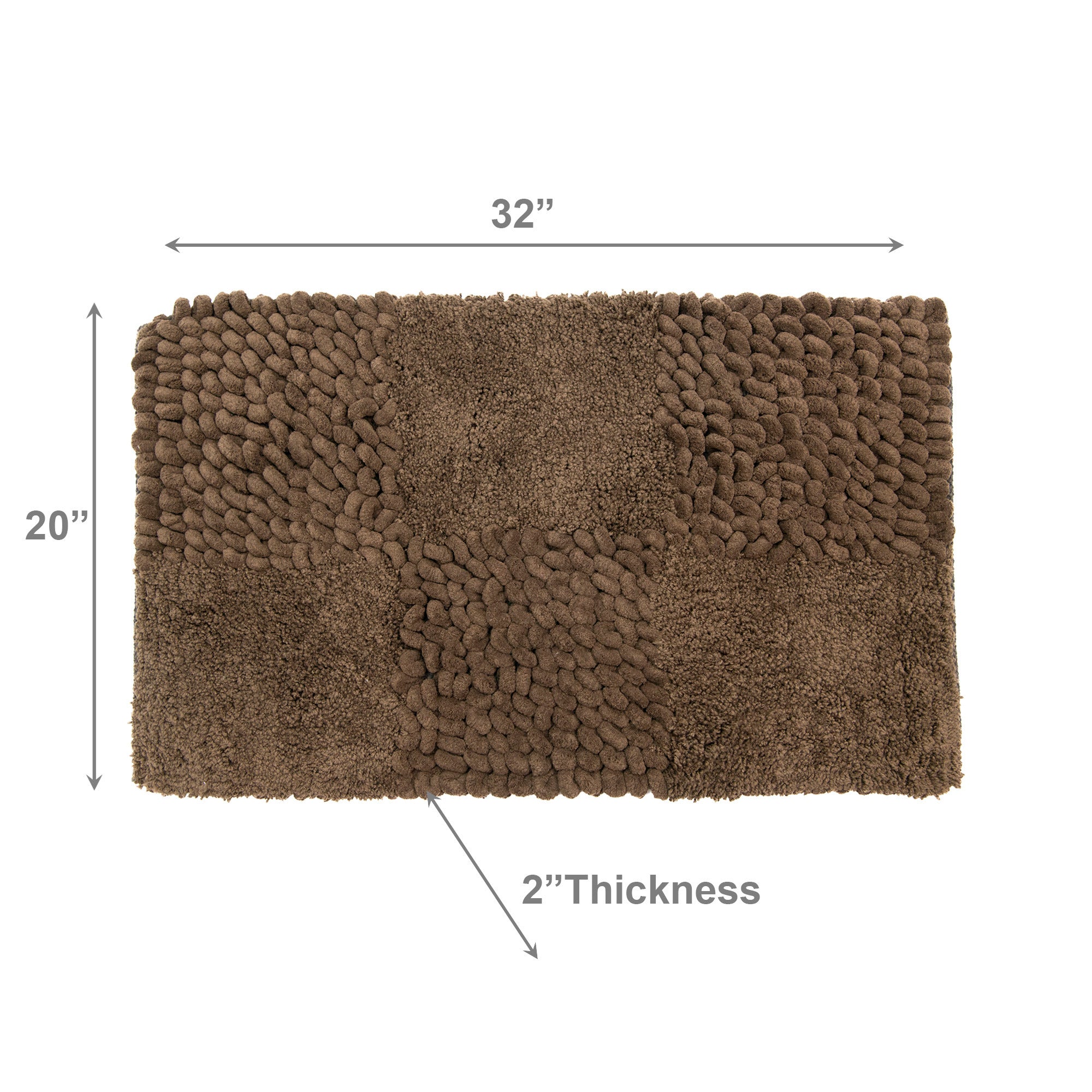 Checkered Chocolate Poly-Cotton Handwoven Bath Mat