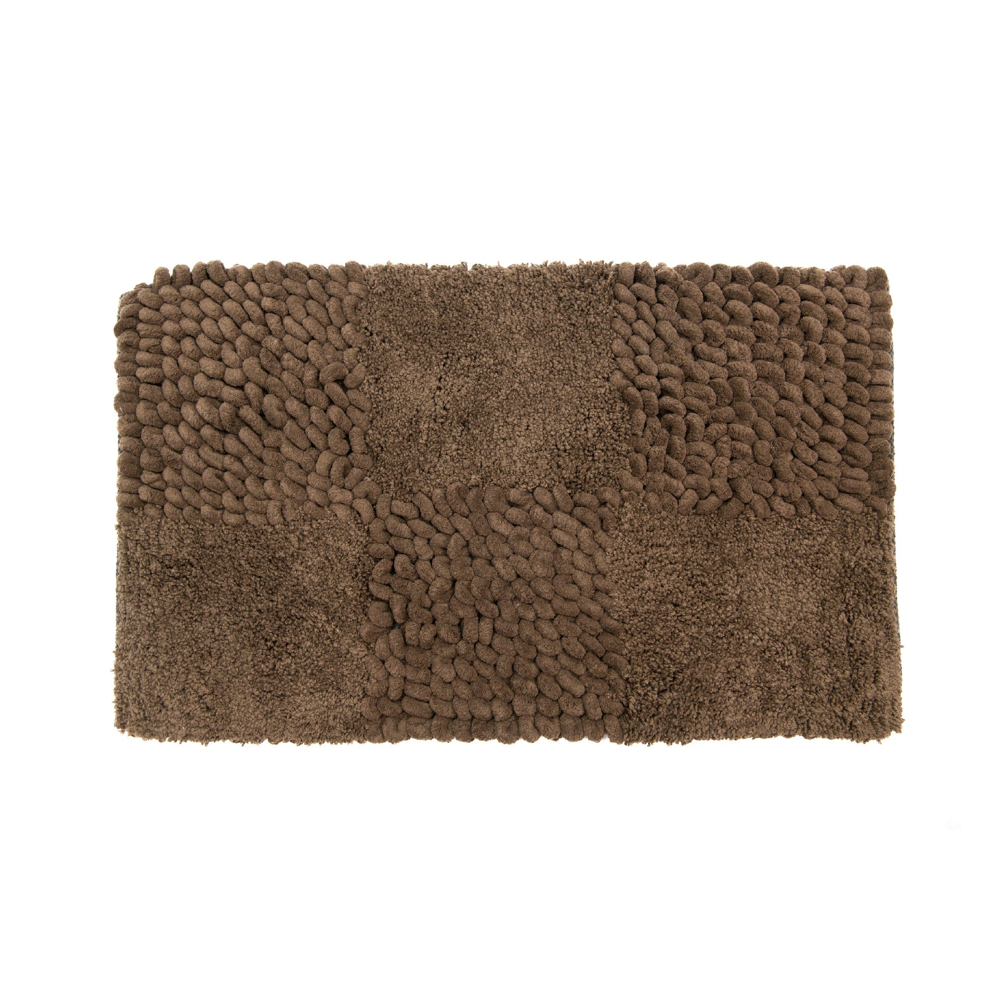 Checkered Chocolate Poly-Cotton Handwoven Bath Mat
